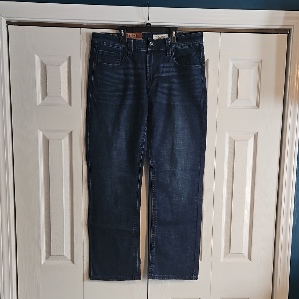 Two Pairs Of TK Axel Dark Indigo Straight Leg Jeans